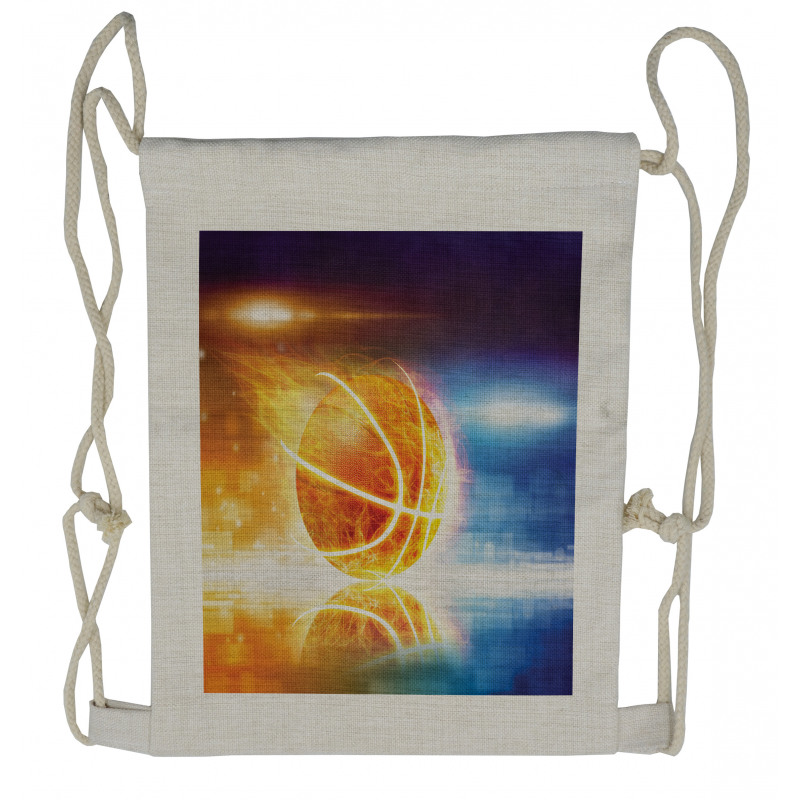 Burning Basketball Art Drawstring Backpack