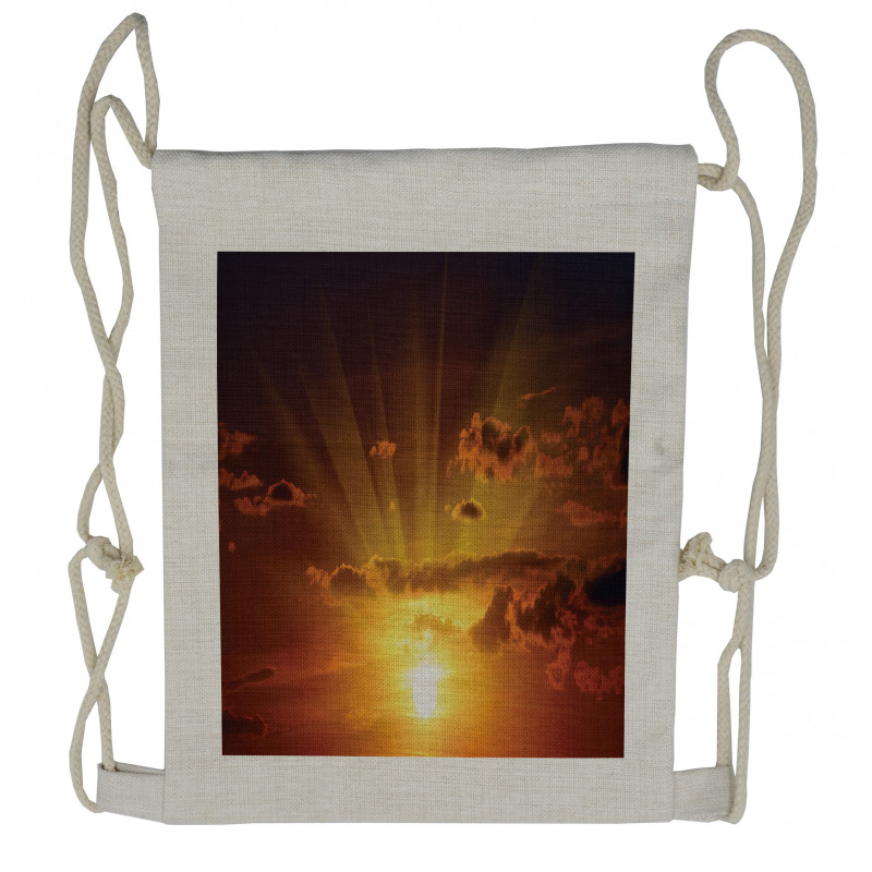 Burning Sunset Drawstring Backpack