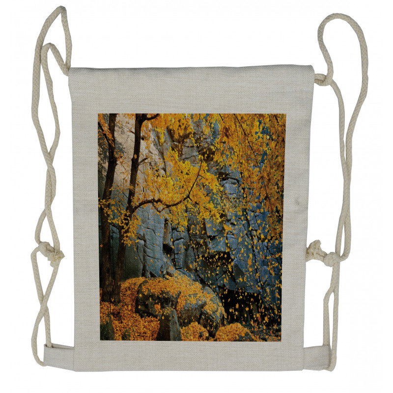 Maple Falling Leaves Drawstring Backpack