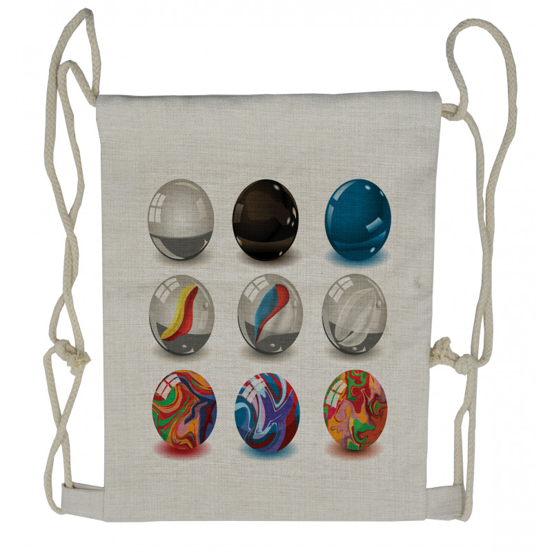 Marbles Bubble Artwork Drawstring Backpack