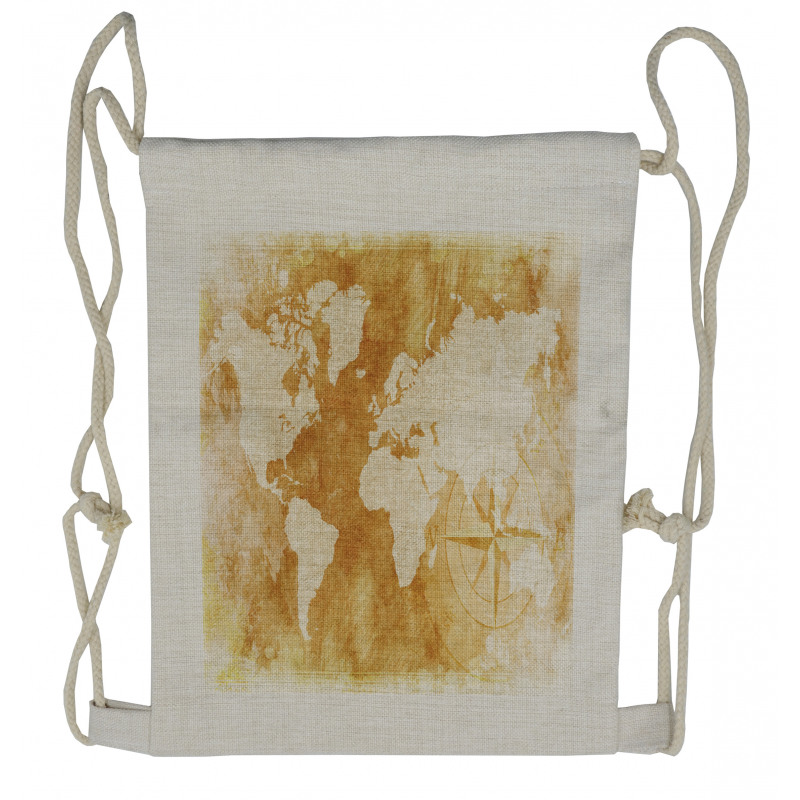 Old Fashioned World Map Drawstring Backpack