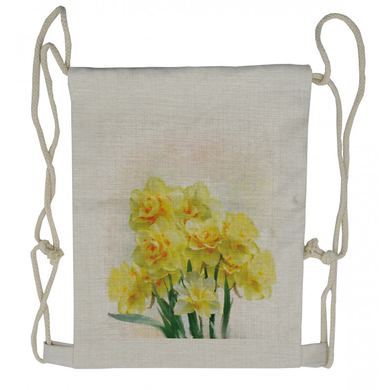 Paint of Daffodils Bouquet Drawstring Backpack