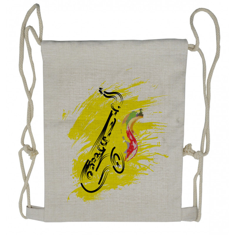 Jazz Saxophone Drawstring Backpack