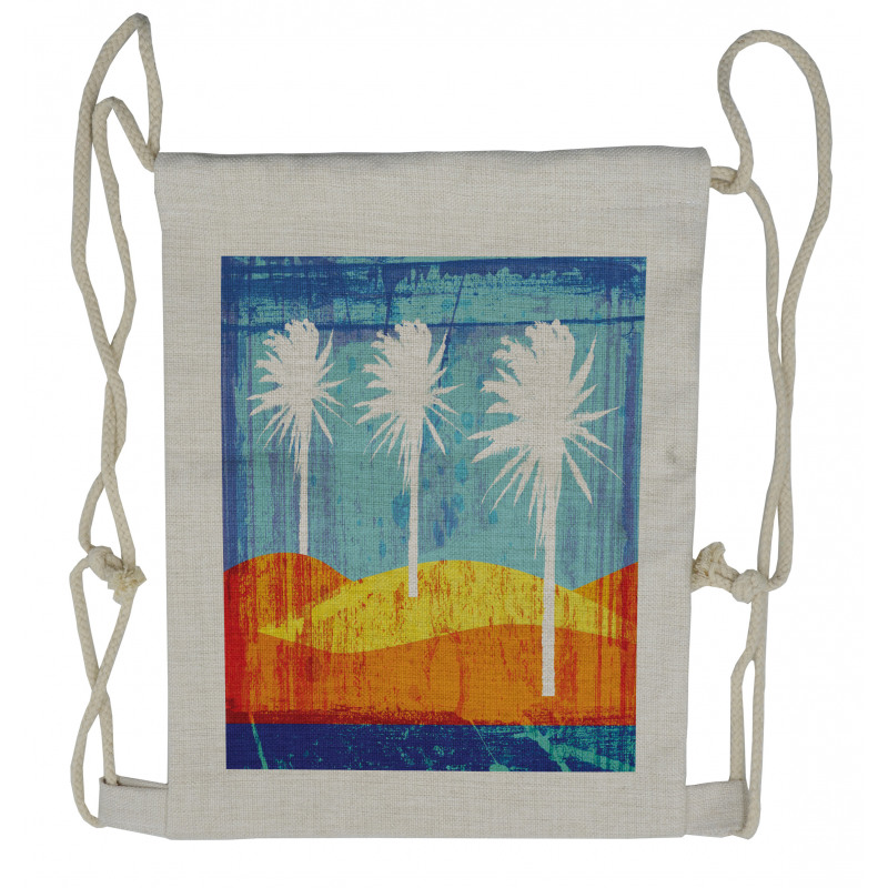 Tropic Beach Palms Drawstring Backpack