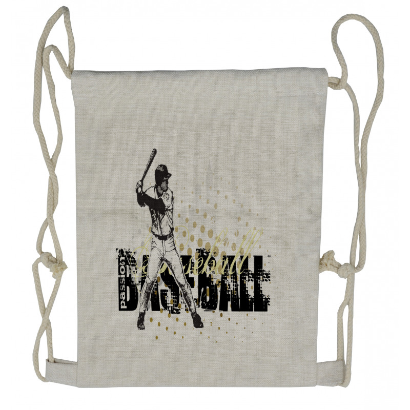 Baseball Grunge Batting Drawstring Backpack