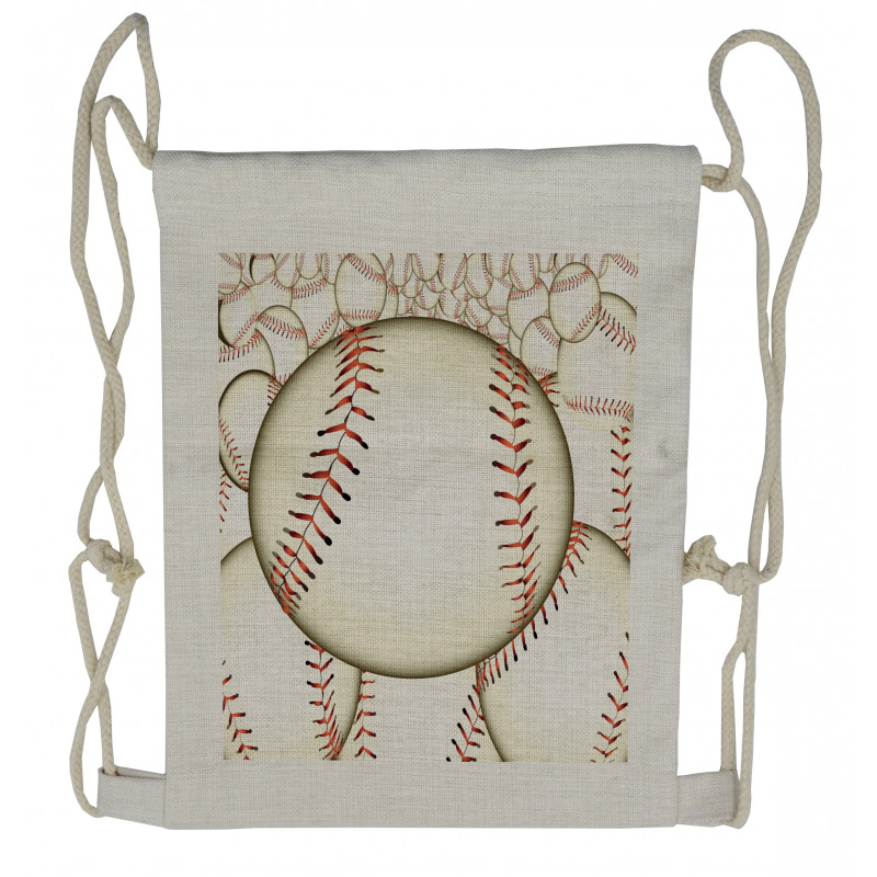 Baseball Ball Pattern Drawstring Backpack