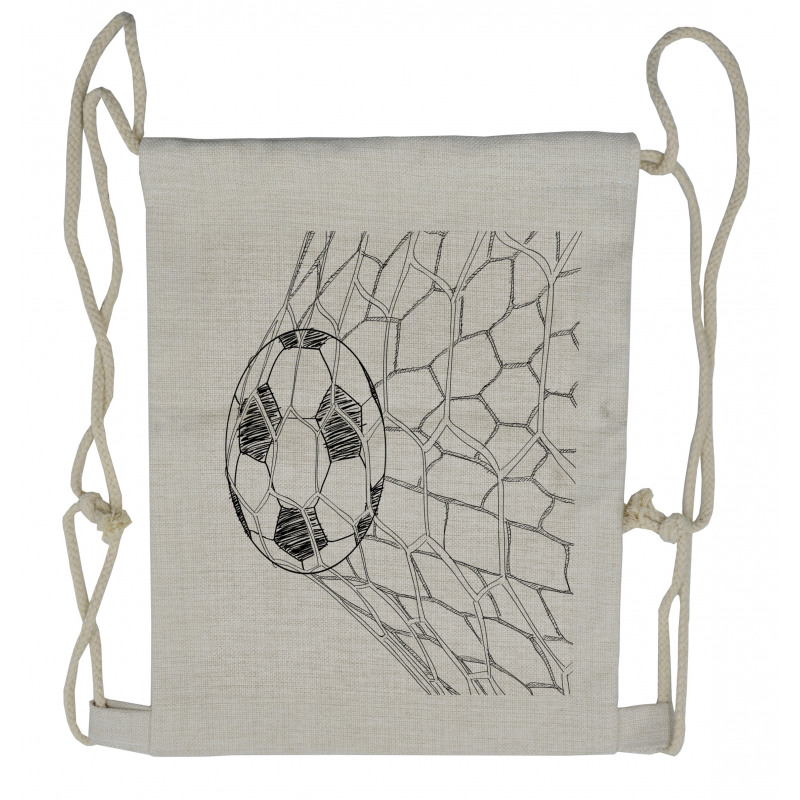 Soccer Ball in Net Drawstring Backpack