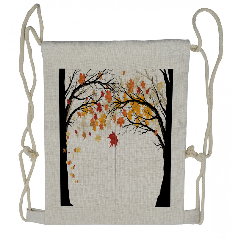 Trees with Dried Leaves Drawstring Backpack