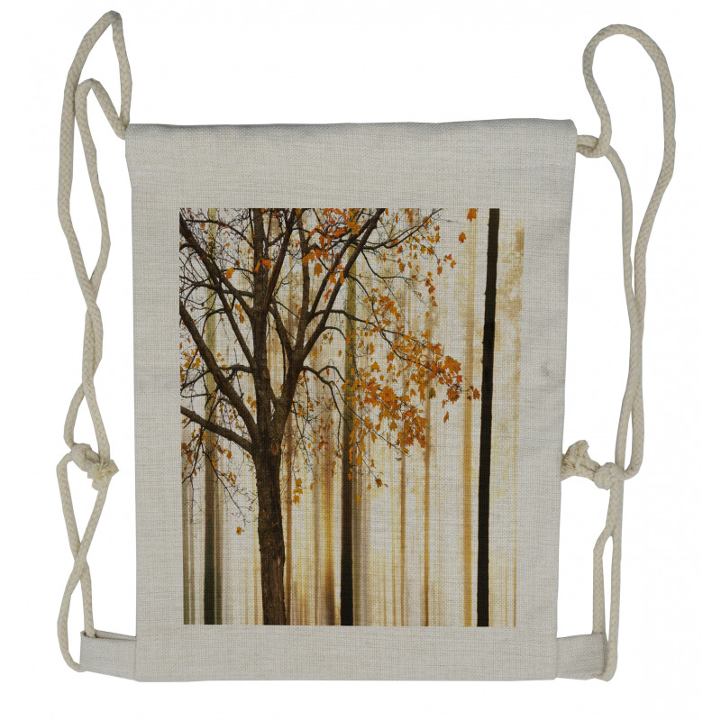 Bare Branches Fall Leaves Drawstring Backpack