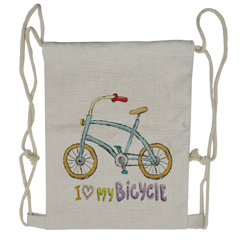 Bicycle Kids Love Words Drawstring Backpack