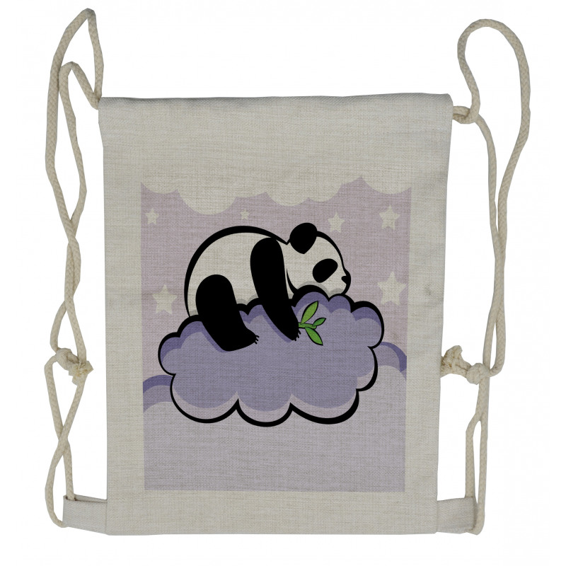 Sleeping Panda on Cloud Drawstring Backpack