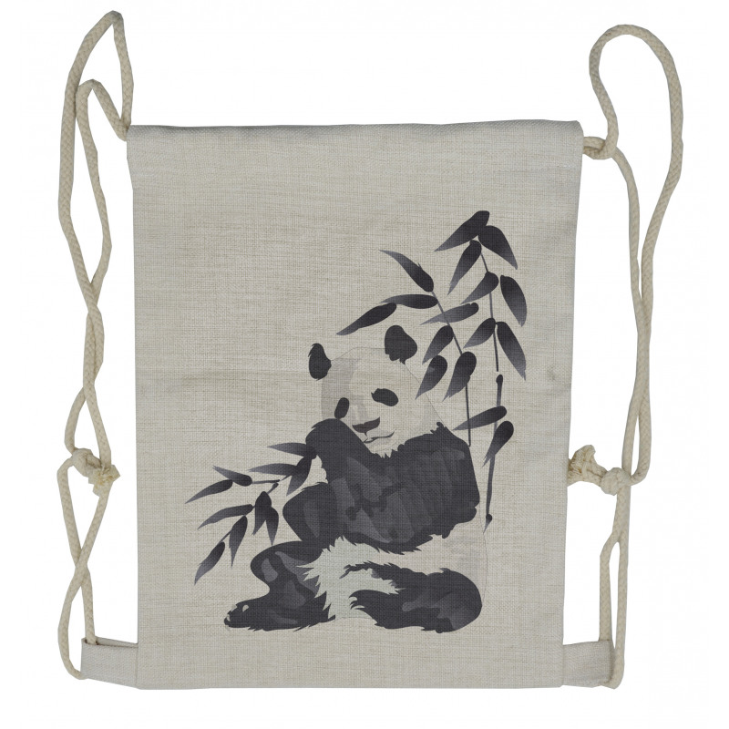 Panda in Zoo Chinese Drawstring Backpack