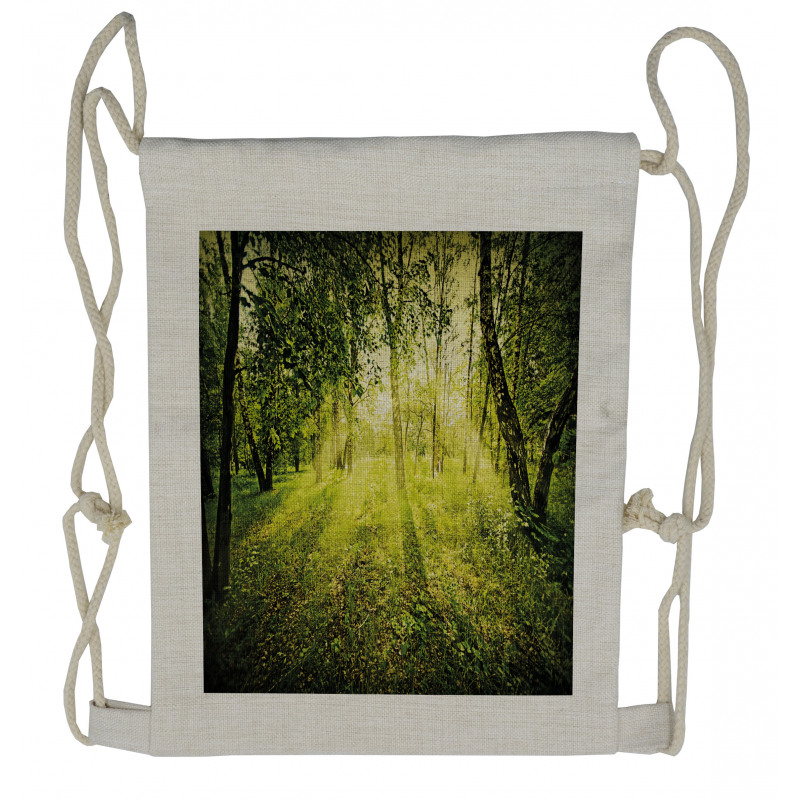 Scenic Morning in Nature Drawstring Backpack