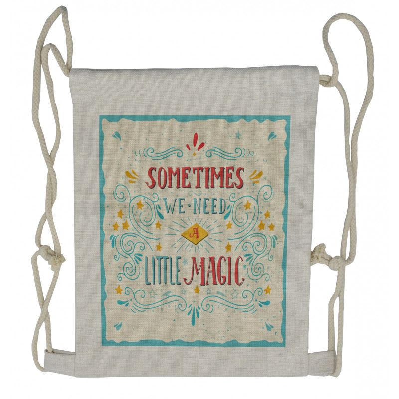 Magic Words Art Drawstring Backpack