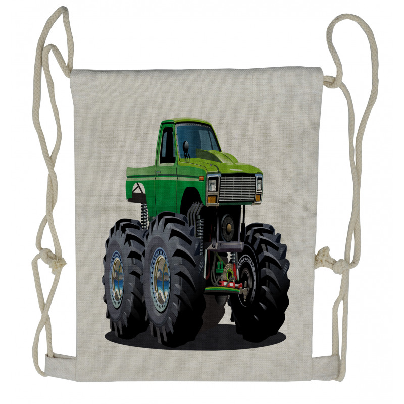 Monster Pickup Truck Drawstring Backpack