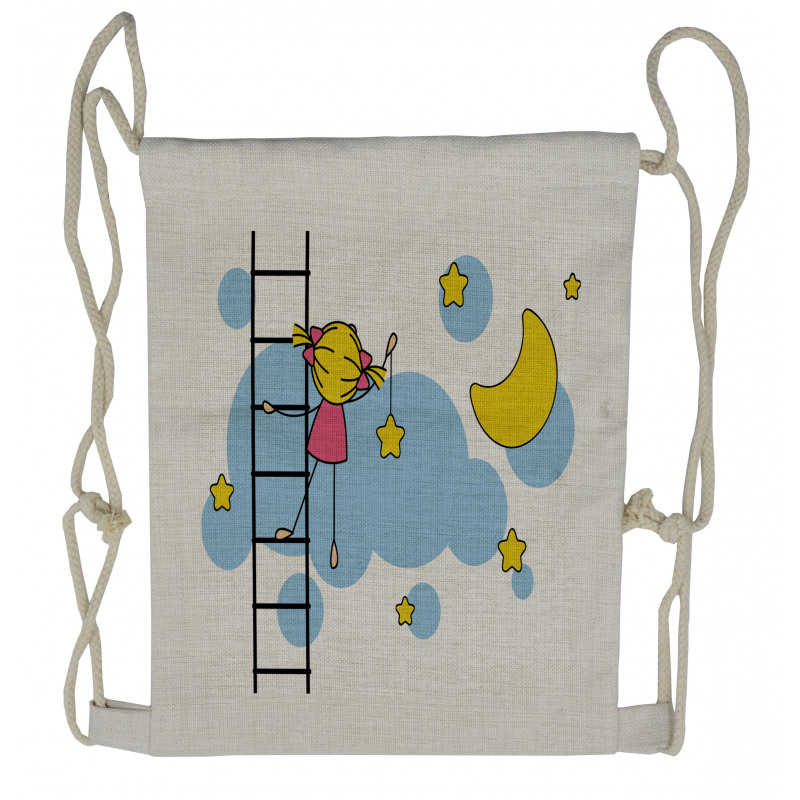 Girl Ladder with Star Drawstring Backpack