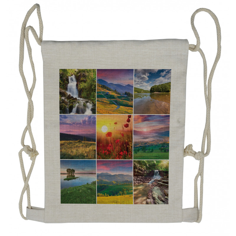 Summer Home Landscape Drawstring Backpack