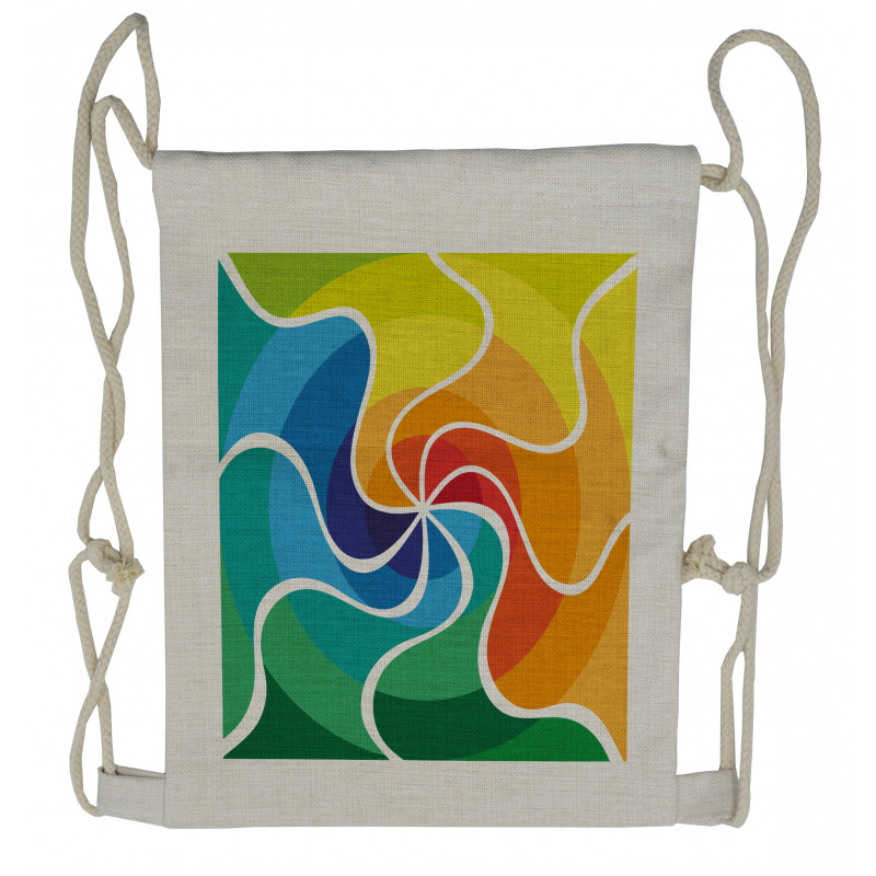Rainbow Spiral Drawstring Backpack