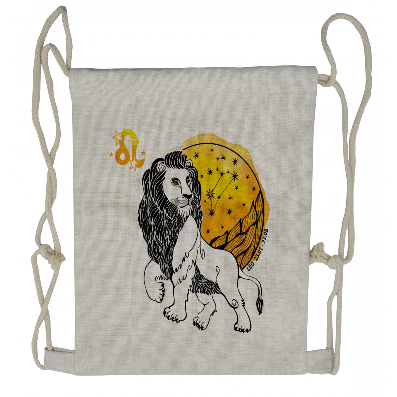 Zodiac Leo Art Drawstring Backpack