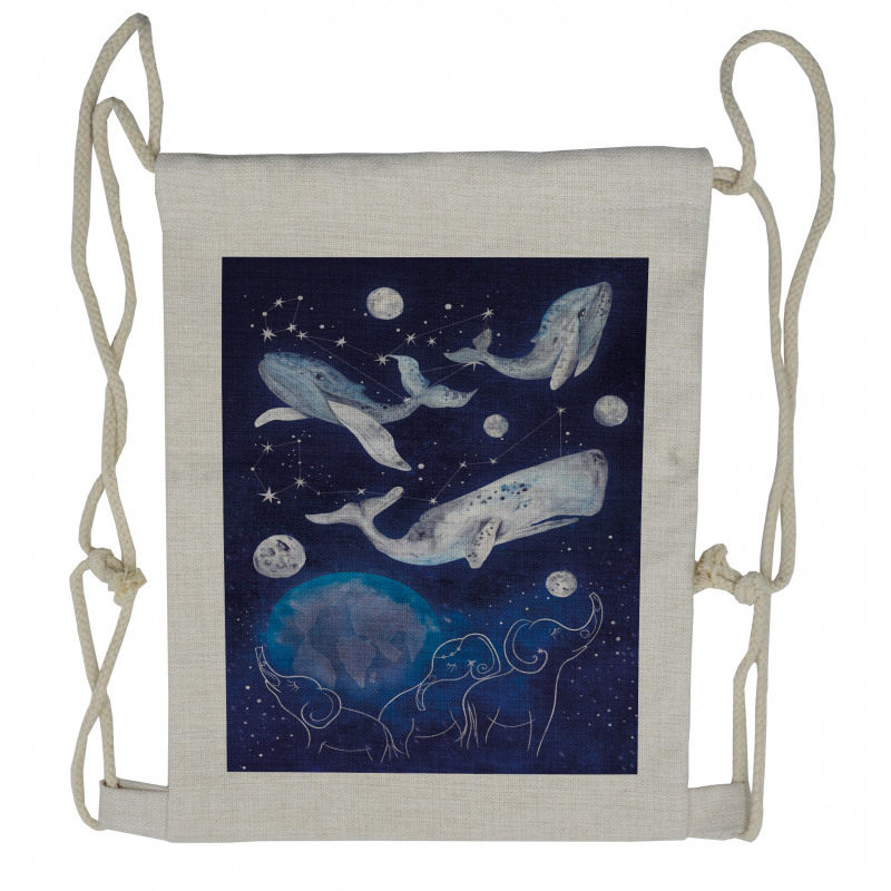 Space Universe Planet Drawstring Backpack