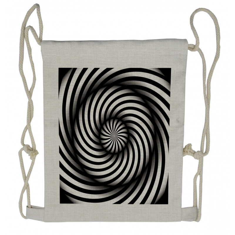 Black and White Swirl Drawstring Backpack