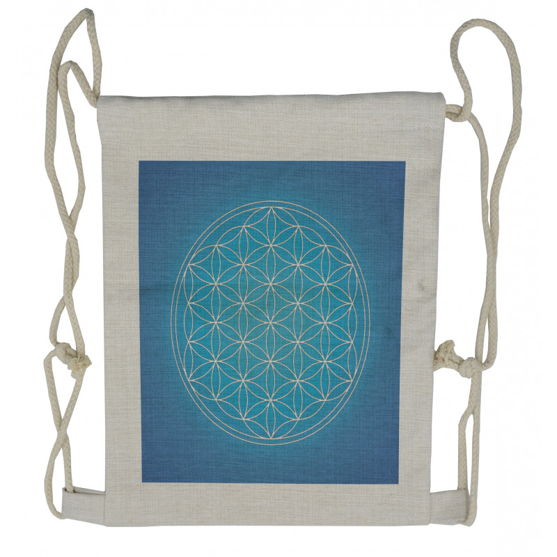 Flower of Life Grid Drawstring Backpack