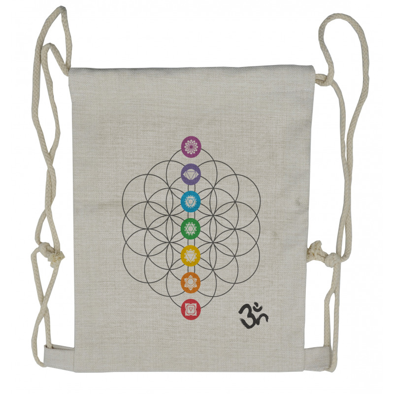 Chakra Point Rings Drawstring Backpack