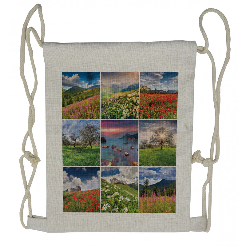 Summer Landscapes Rural Drawstring Backpack