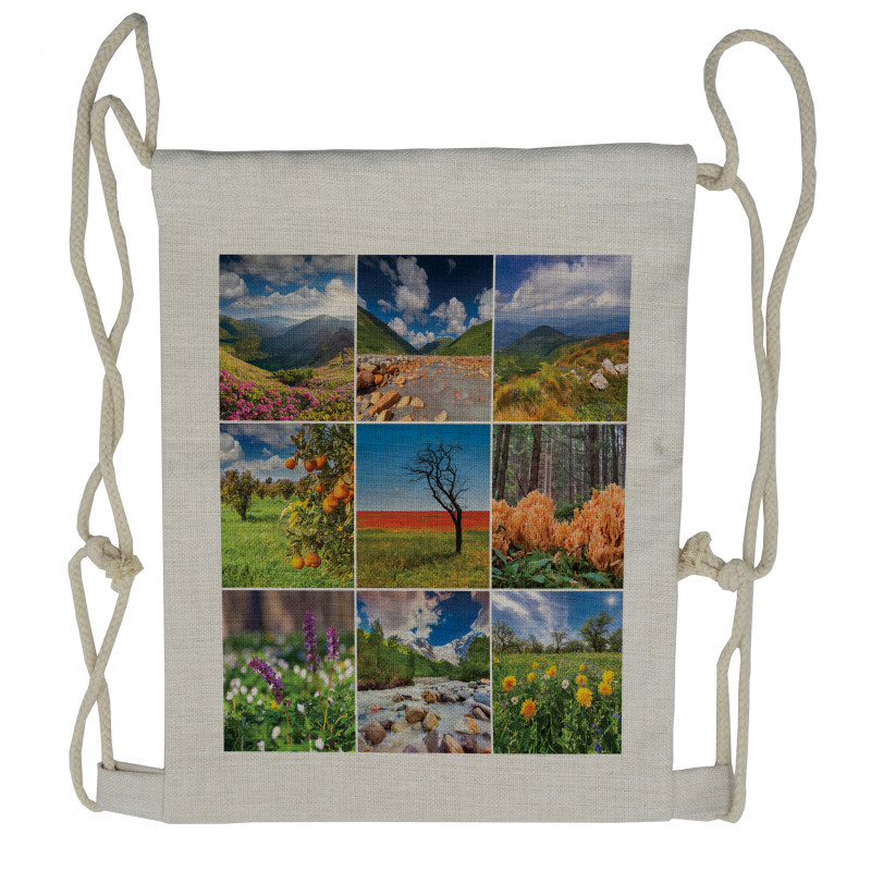 Springtime Countryside Drawstring Backpack