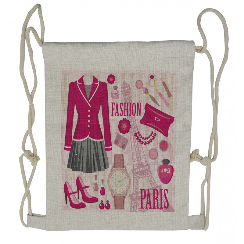 Fashion in Paris Dresses Drawstring Backpack