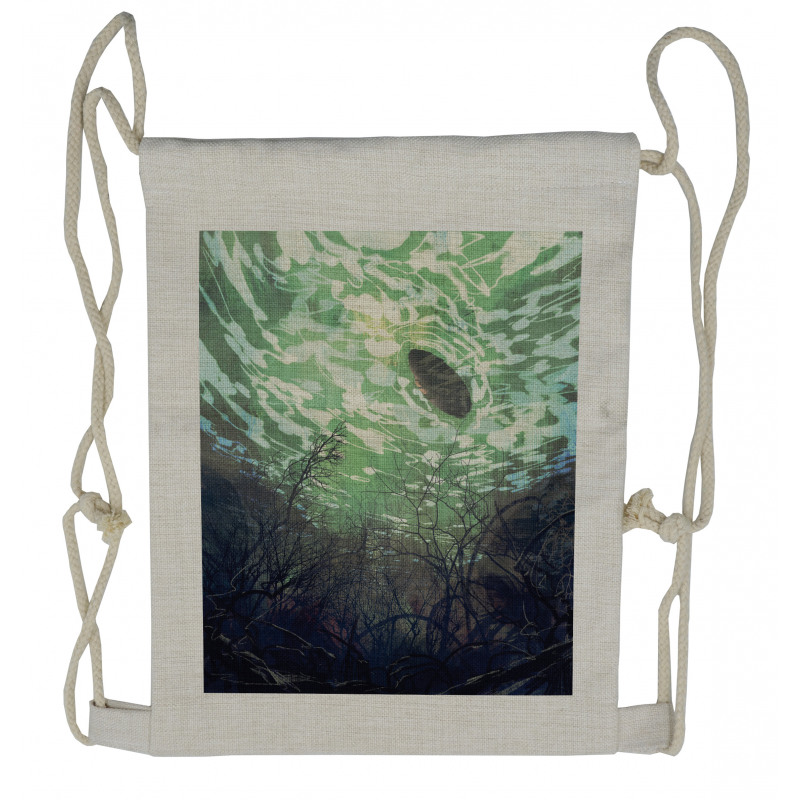 Underwater World Art Drawstring Backpack