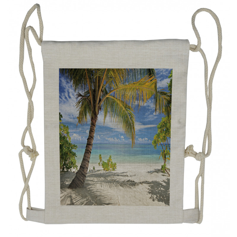 Palm Trees Coastline Drawstring Backpack