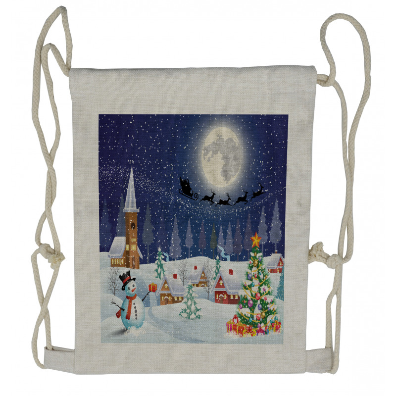 Winter Landscape Drawstring Backpack