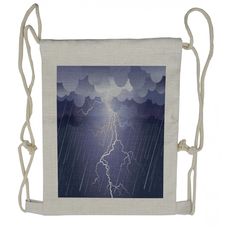 Thunderstorm Dark Clouds Drawstring Backpack