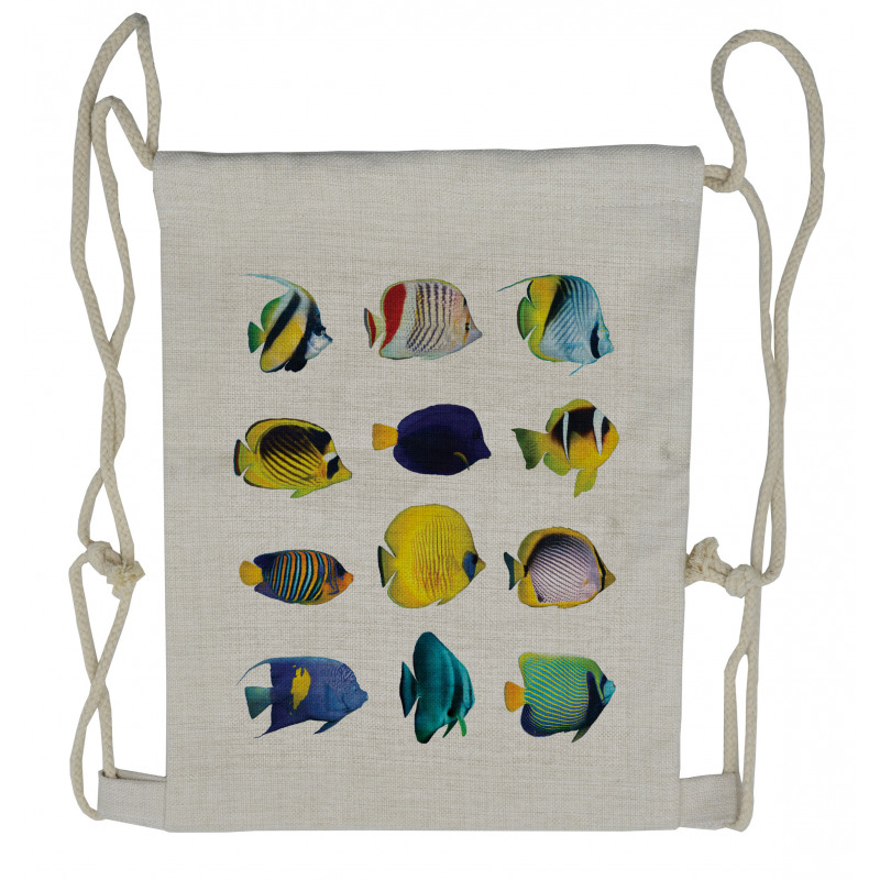Collage of Sea Animals Drawstring Backpack