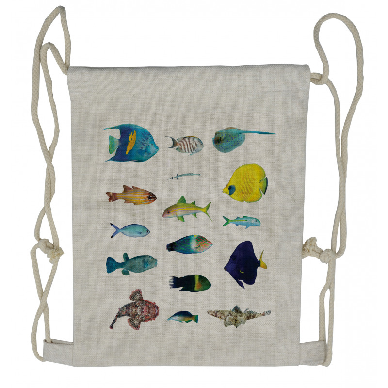 Marine Life Creatures Drawstring Backpack