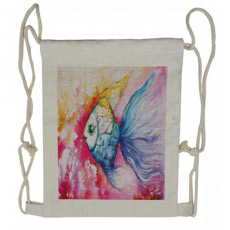 Watercolor Abstract Art Drawstring Backpack