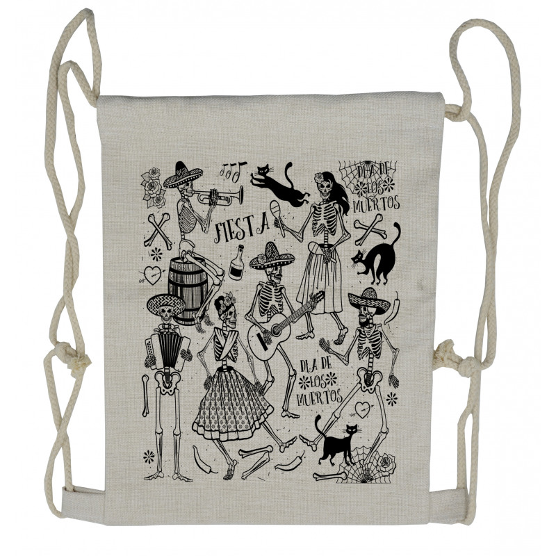 Dancing Skeletons Drawstring Backpack