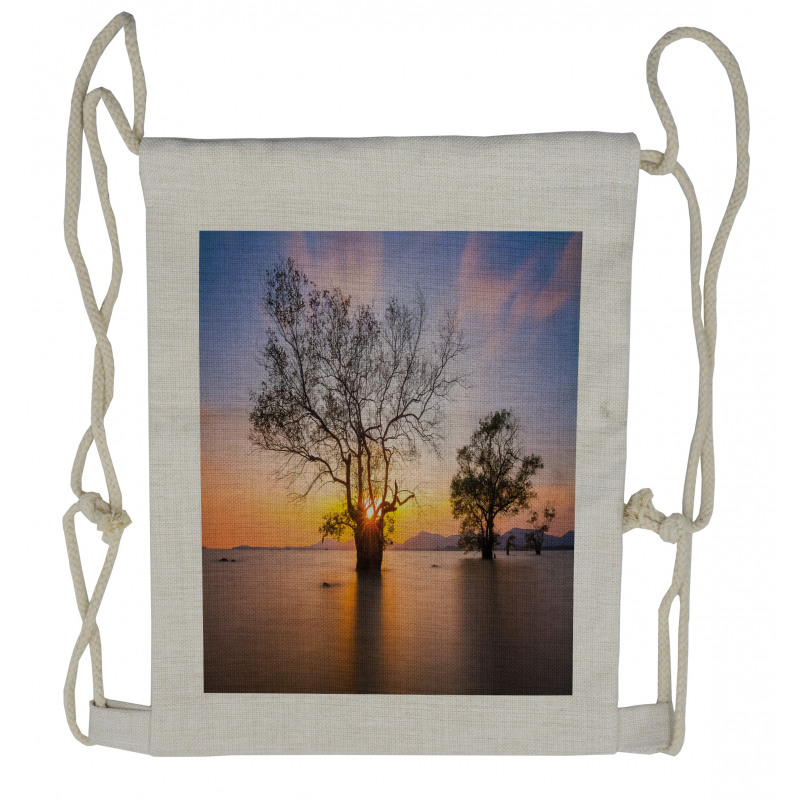 Autumn Trees View Habitat Drawstring Backpack