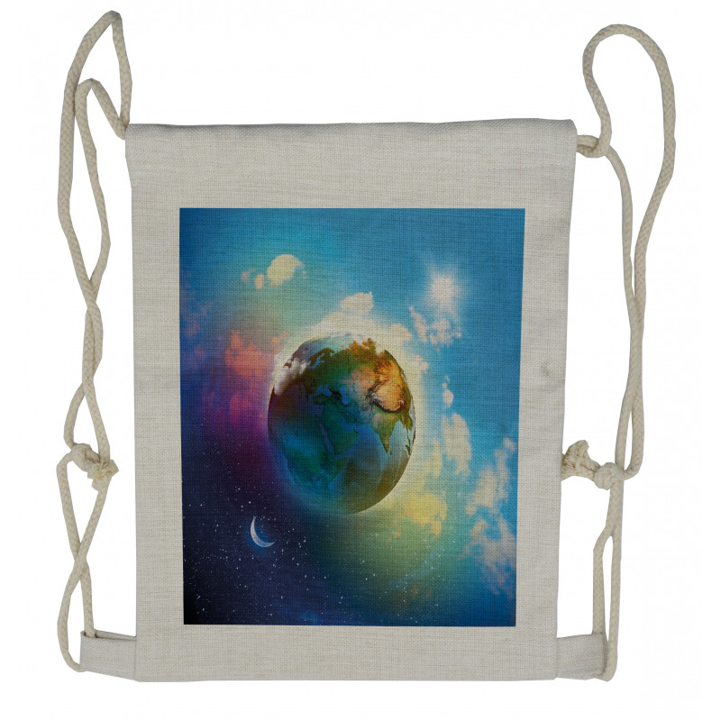 Cosmos Vibrant Scenery Drawstring Backpack