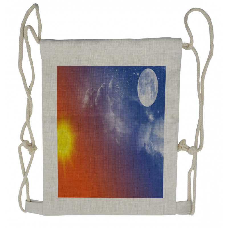 Galaxy Sun Clouds Drawstring Backpack