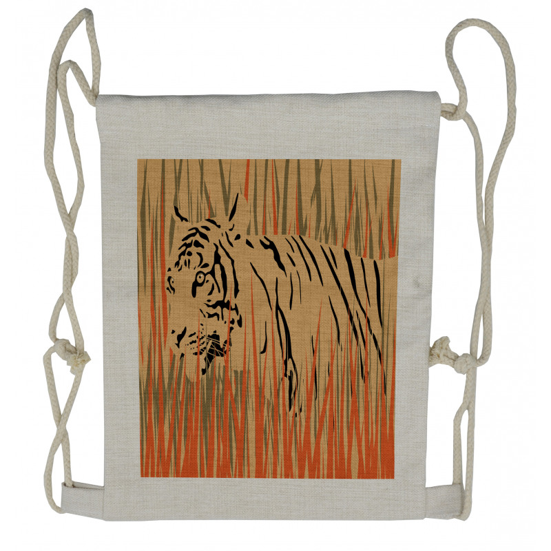 Tiger Jungle Drawstring Backpack