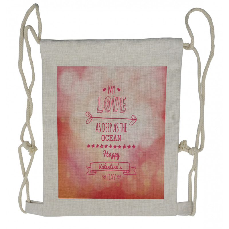 Pink Love Story Drawstring Backpack