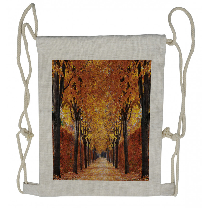 Pathway in the Woods Drawstring Backpack