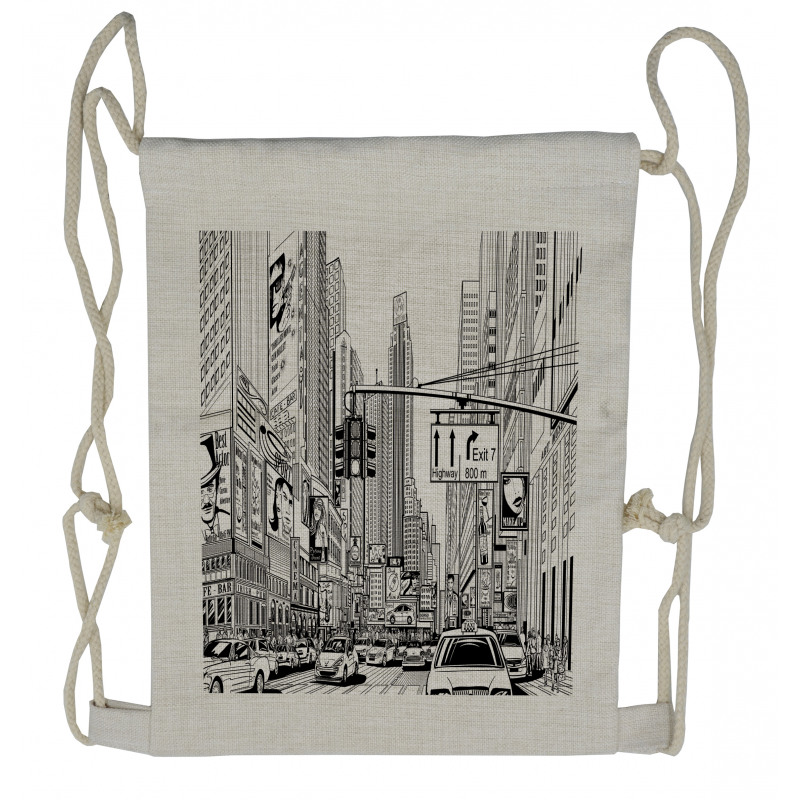 Downtown Manhattan Drawstring Backpack