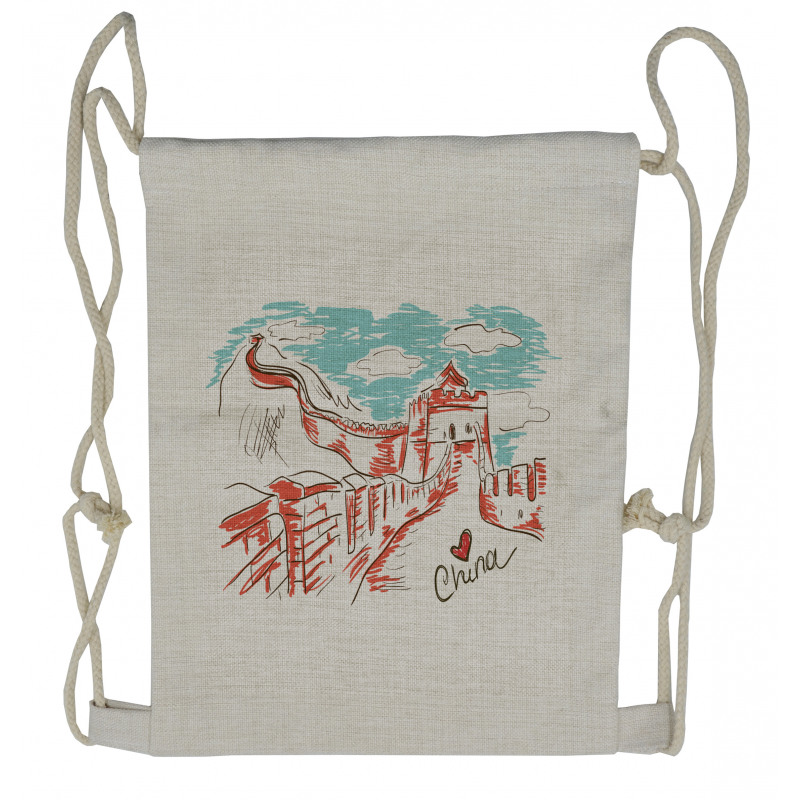 Sketch Chinese Drawstring Backpack