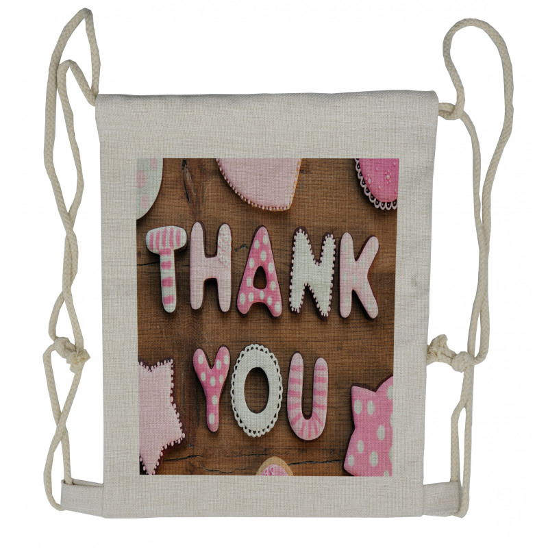 Rustic Cookie Letters Drawstring Backpack