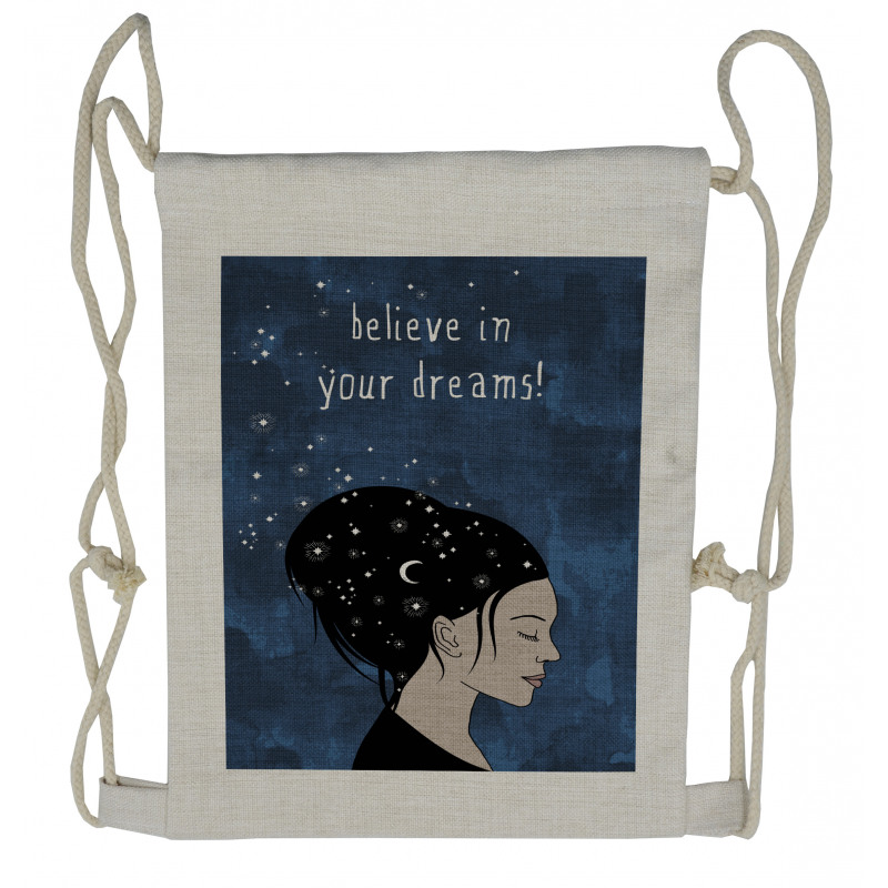 Dreamy Girl Words Drawstring Backpack