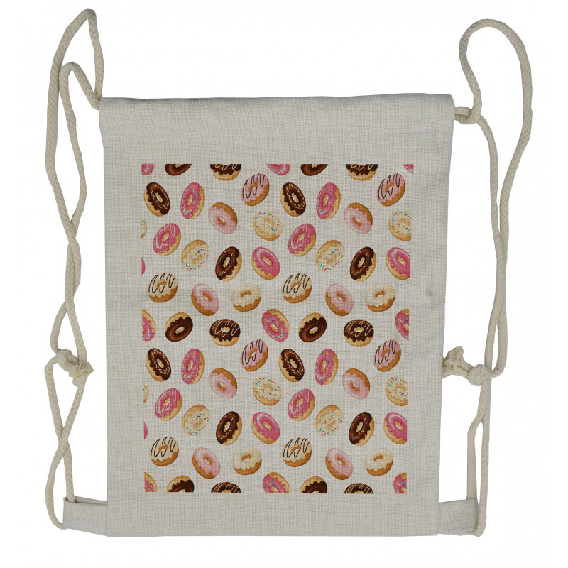 American Dessert Donuts Drawstring Backpack