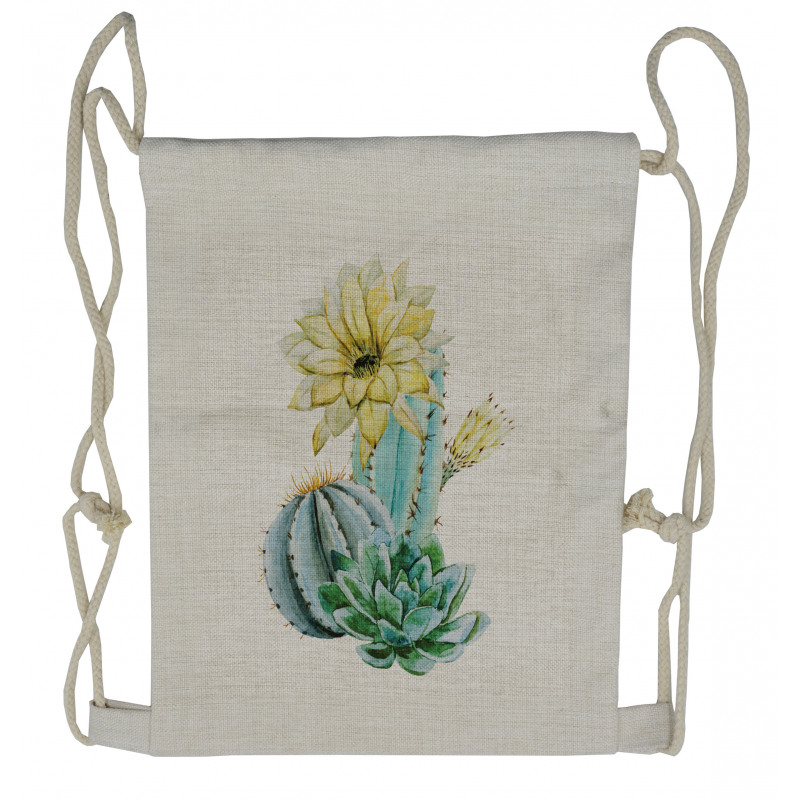 Plant Spikes Cactus Drawstring Backpack